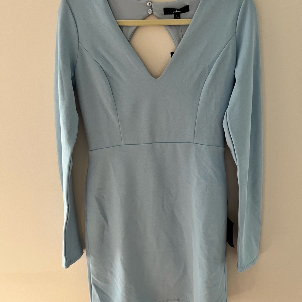 Lulu's Sky Blue Long Sleeve Dress